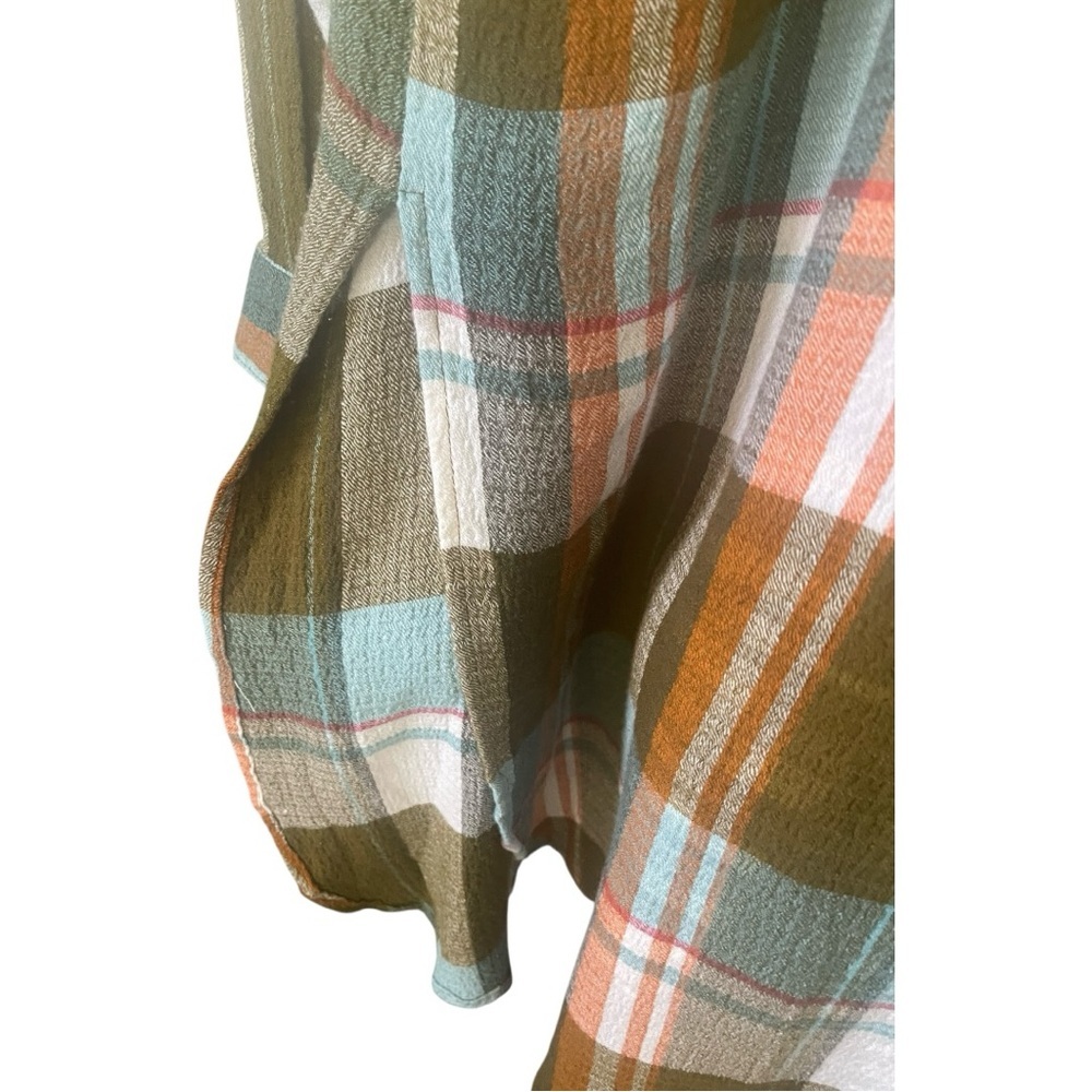 Cato Multicolor Plaid Split Side Button Down Shir… - image 5